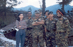 with Indian soldiers in Kashmir, along the Indian-Pakistan border