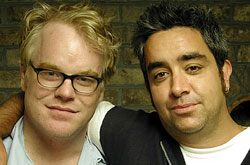 Stephen Adly Guirgis with Philip Seymour Hoffman